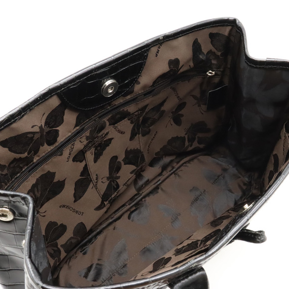 Longchamp Longchamp Roseau Leather Tote Bag Black Leather Tote Bag - Picture 5 of 8